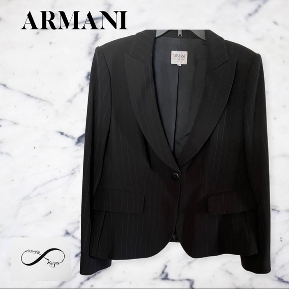 Armani Collezioni black one button blazer-16 - Picture 16 of 16